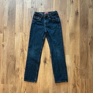 Arizona Jean Co Boys Dark Wash Original Straight Leg Jeans Blue Denim